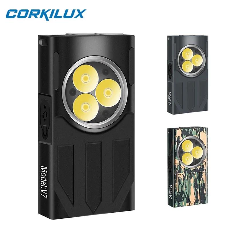 CORKILUX EDC  ޴  LED Űü Ʈ , UV , USB C  ̴  ۾, Ű ġ